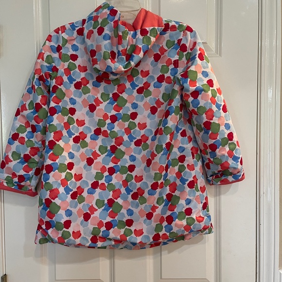 Gymboree Burst of Spring Watercolor Lined Raincoat 10-12 LARGE Bright Colors GUC - Picture 2 of 9
